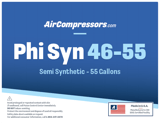 Thumbnail of Phi Syn 46 55 gallons semi synthetic air compressor oil product label